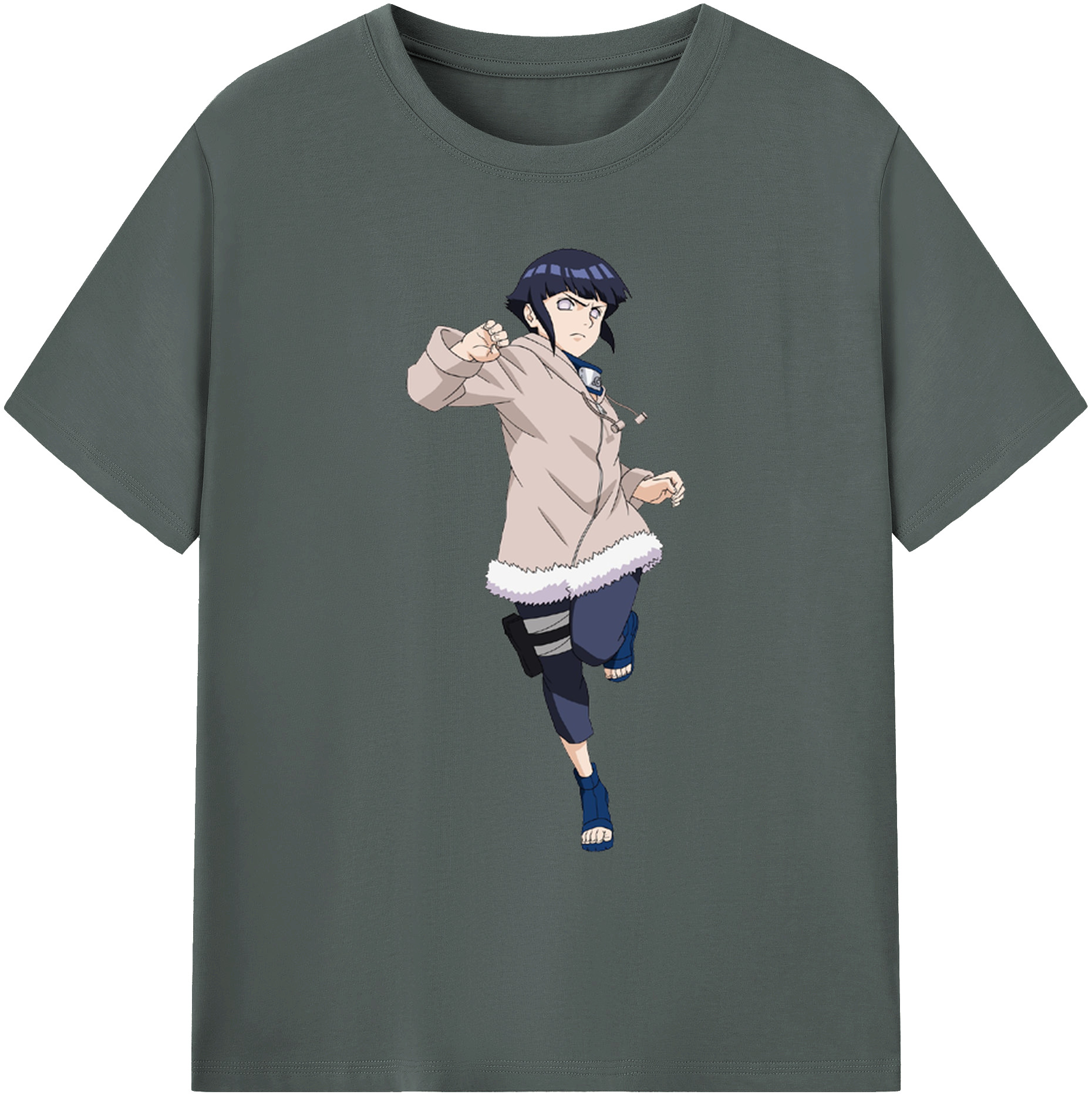 （画像用） NARUTO -ナルト- 日向ヒナタ Hyūga Hinata 綿100％ メンズ半袖Tシャツ｜肌触りやわらか＆通気性